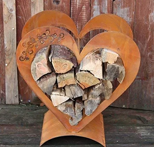 Rostikal Herz Holzregal 2