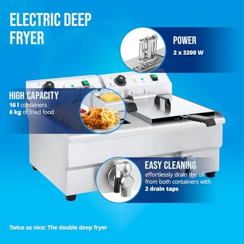 Royal Catering Doppel-Elektro-Fritteuse 3