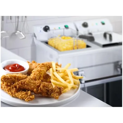 Royal Catering Doppel-Elektro-Fritteuse 4