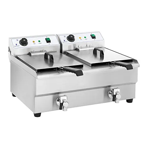 Royal Catering Doppel-Elektro-Fritteuse 7