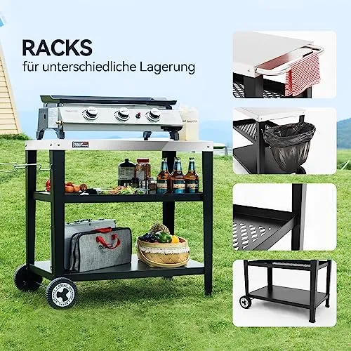 Royal Gourmet Servierwagen 3-Etagen 4