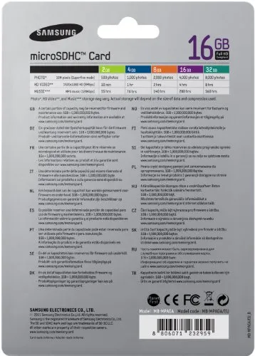 Samsung 16GB Klasse 10 Micro-SDHC 7