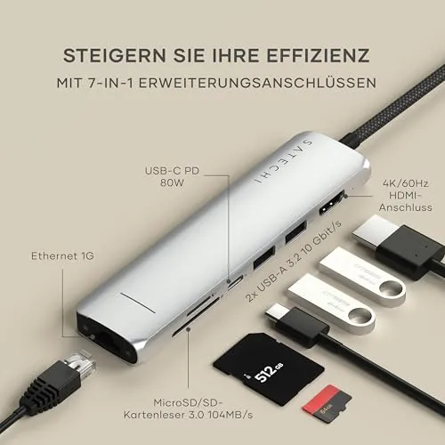 SATECHI Hub USB-C 7-in-1 Slim Plus 2