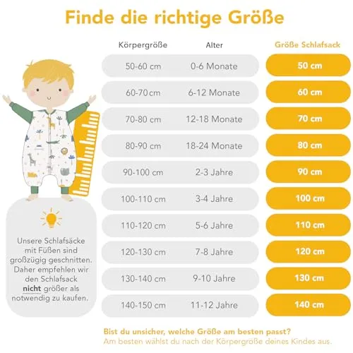 schlummersack Baby Kinder Schlafsack Ganzjahr 80cm 4