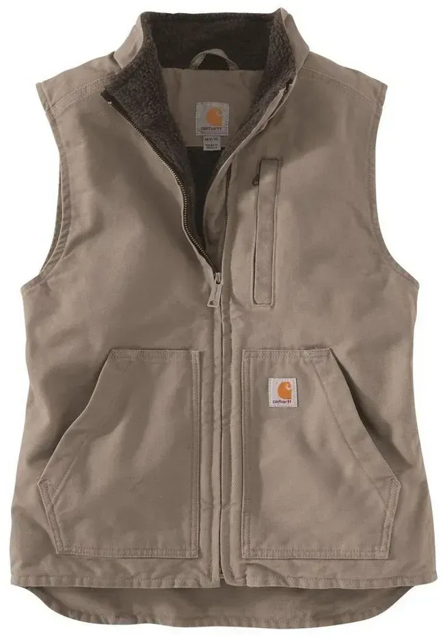 SHERPA LINED MOCK NECK VEST Grau M