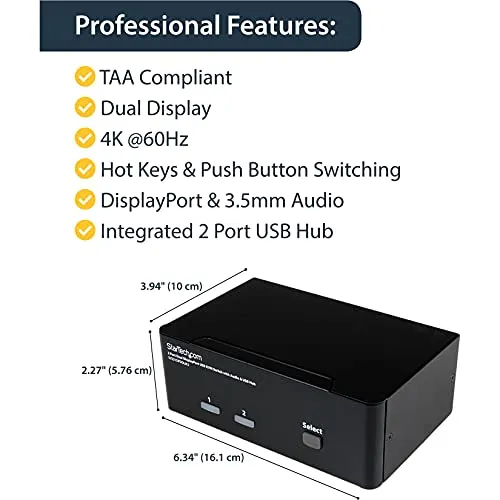 StarTech 2 Port DisplayPort KVM Switch 5