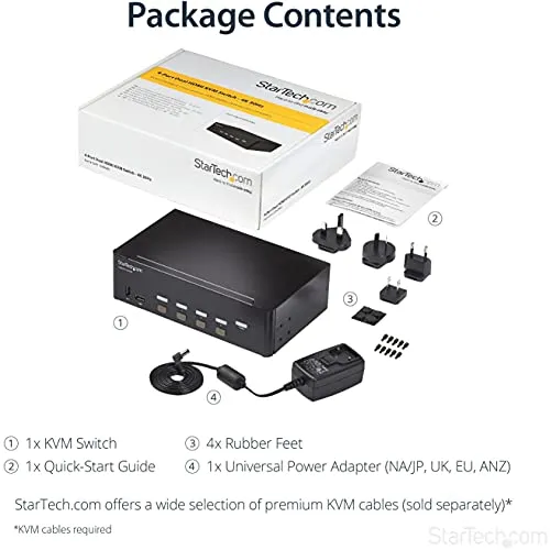 StarTech 4 Port Dual-Monitor KVM UC 6