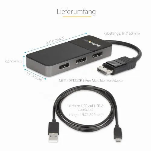 StarTech DisplayPort 1.4 MST Hub 4