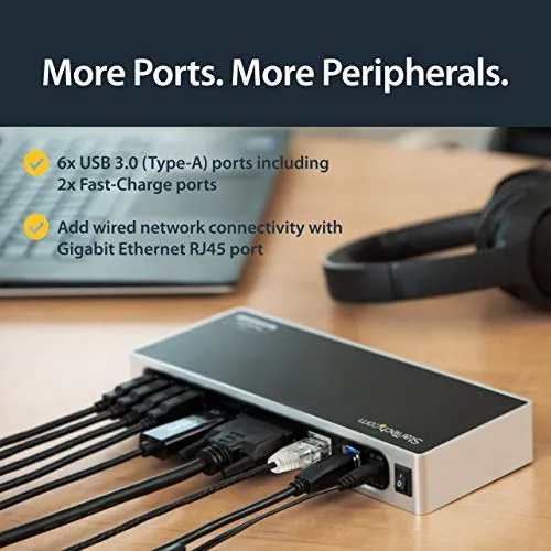 StarTech USB 3.0 Dual Monitor Docking Station 5