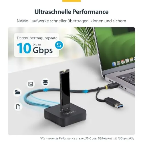 StarTech USB-C/USB-A auf M.2 NVMe SSD Dock UC 3