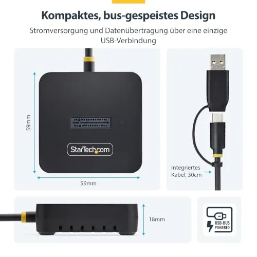 StarTech USB-C/USB-A auf M.2 NVMe SSD Dock UC 6