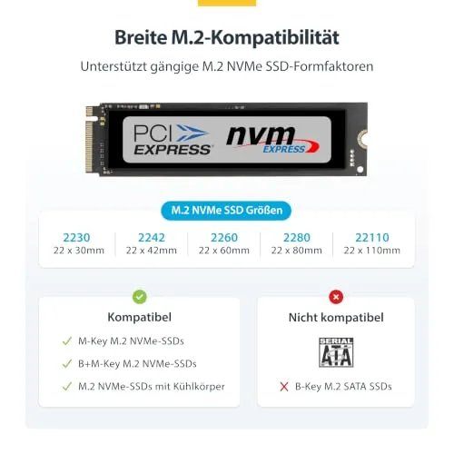 StarTech USB-C/USB-A auf M.2 NVMe SSD Dock UC 7
