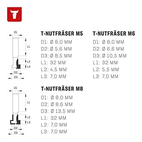 STIER T-Nutfräser-Set 5
