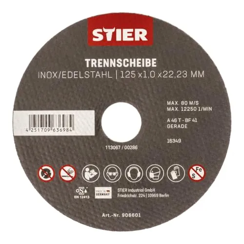STIER Trennscheibe Edelstahl 6