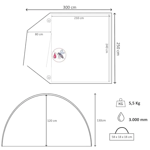 TALK-POINT Campingzelt UC 5