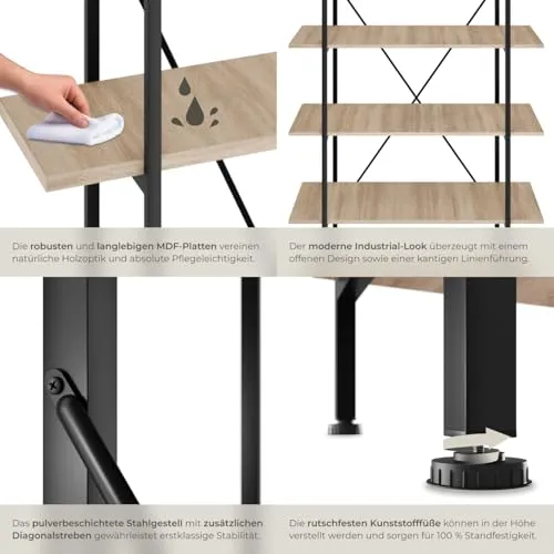 tectake Bücherregal 6