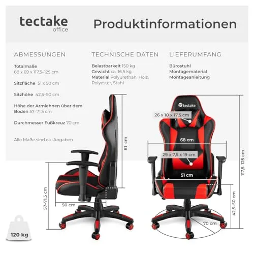 tectake Gaming Stuhl 2