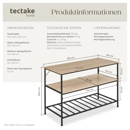 tectake Küchenregal 3