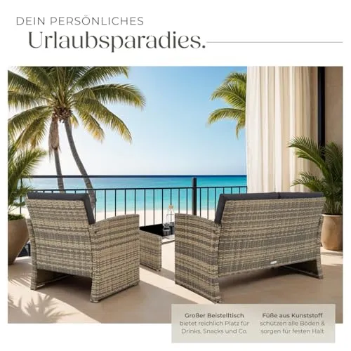 tectake Lounge Gartenmöbel Set 4