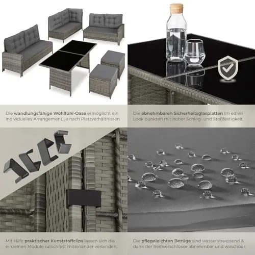 tectake Lounge Set 4