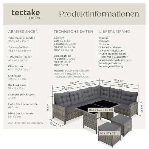 tectake Lounge Set 5