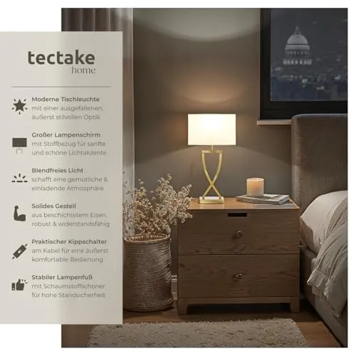 tectake Nachttischlampe 2