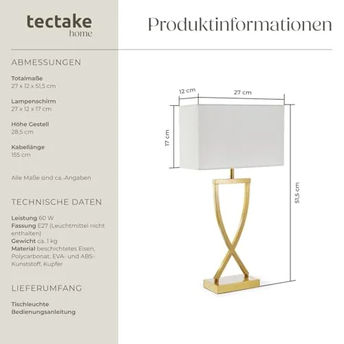 tectake Nachttischlampe 6