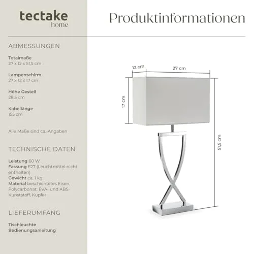 tectake Nachttischlampe UC 6