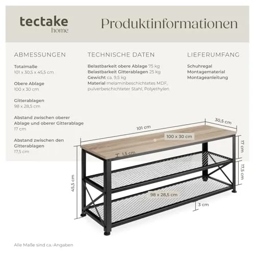 tectake Schuhregal 6