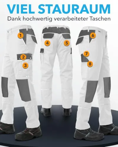 TMG Weiße Lange Arbeitshose UC 2