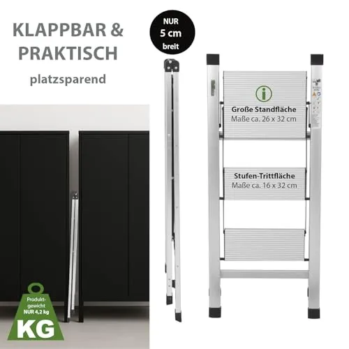 TRUTZHOLM Alu Trittleiter 2-stufig 4