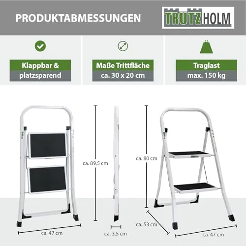 TRUTZHOLM Trittleiter 2 Stufen 2