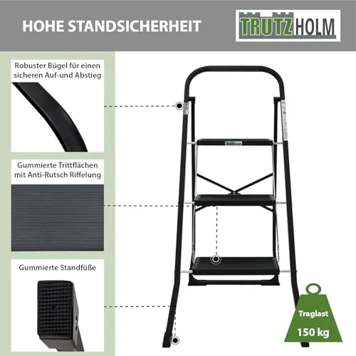 TRUTZHOLM Trittleiter 3 Stufen 2