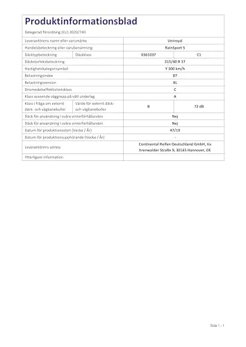 Uniroyal 215/40 R17 XL 6