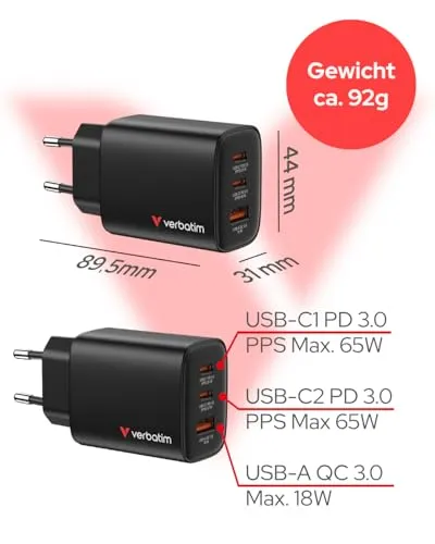 Verbatim Essentials GaN 65W 2