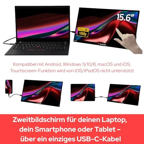 Verbatim Portable Touchscreen Monitor 4K 3