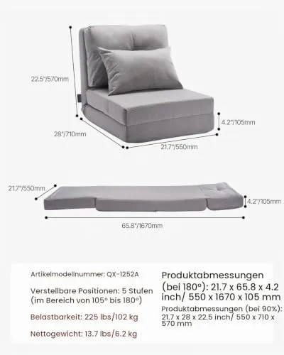 VEVOR Bodensofa UC 2