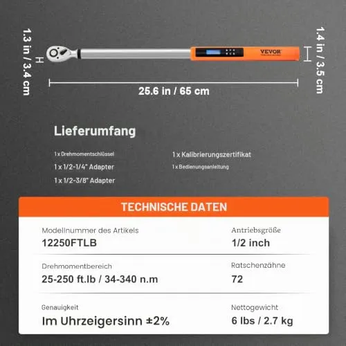 VEVOR Drehmomentschlüssel 6