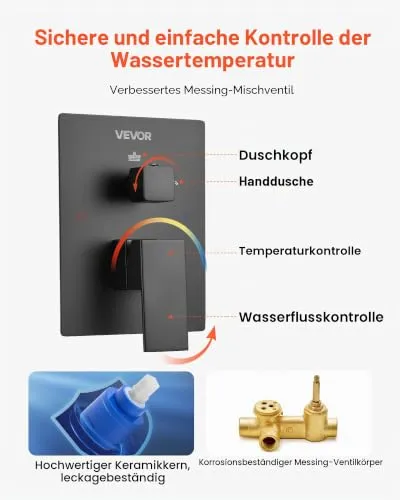 VEVOR Duscharmatur 4