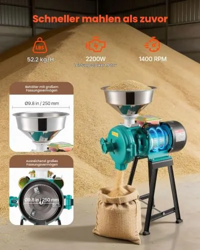 VEVOR Elektrische Getreidemühle 4
