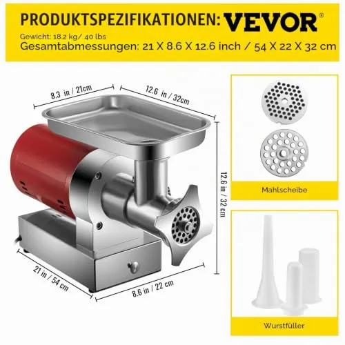 VEVOR elektrischer Fleischwolf 7
