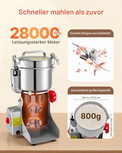 VEVOR Getreidemühle 800g 4