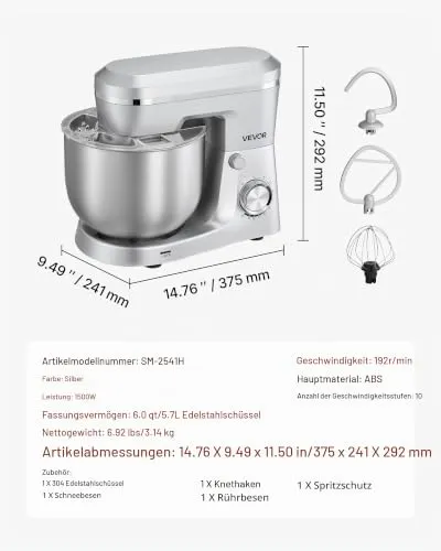 VEVOR Knetmaschine 4