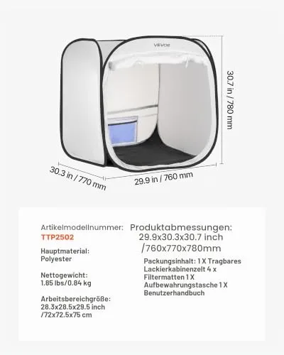 VEVOR Lackierkabinenzelt UC 5