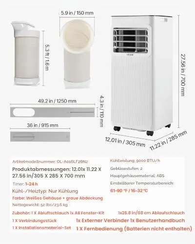 VEVOR Mobile Klimaanlage UC 5