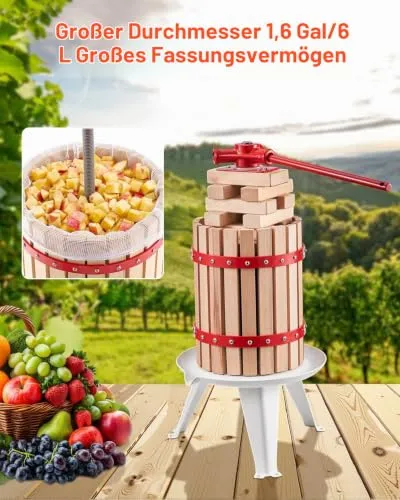 VEVOR Obstweinpresse 6 L 4