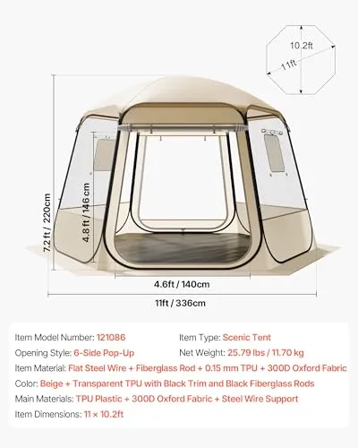 VEVOR Pop-up-Bubble-Zelt 4