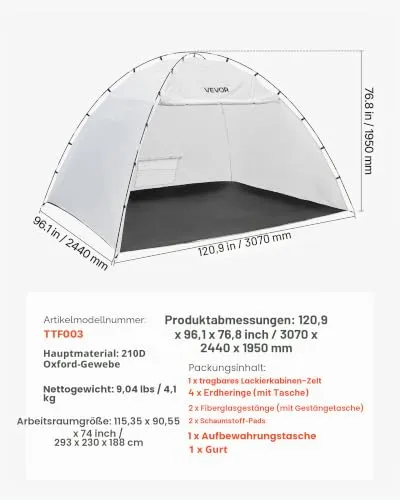 VEVOR Sprühfarbenzelt UC 4