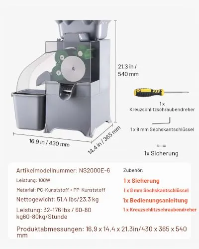 VEVOR Zitruspresse 6