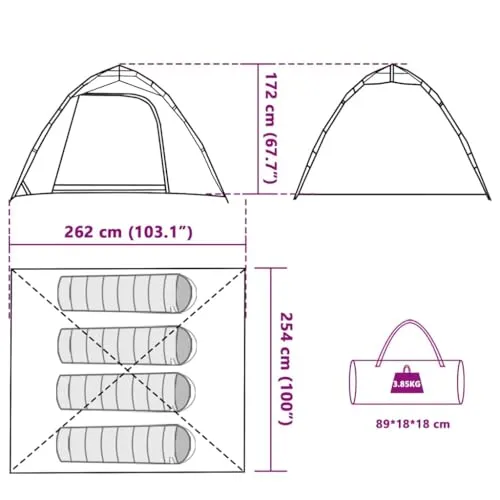 vidaXL Angelzelt 4 3